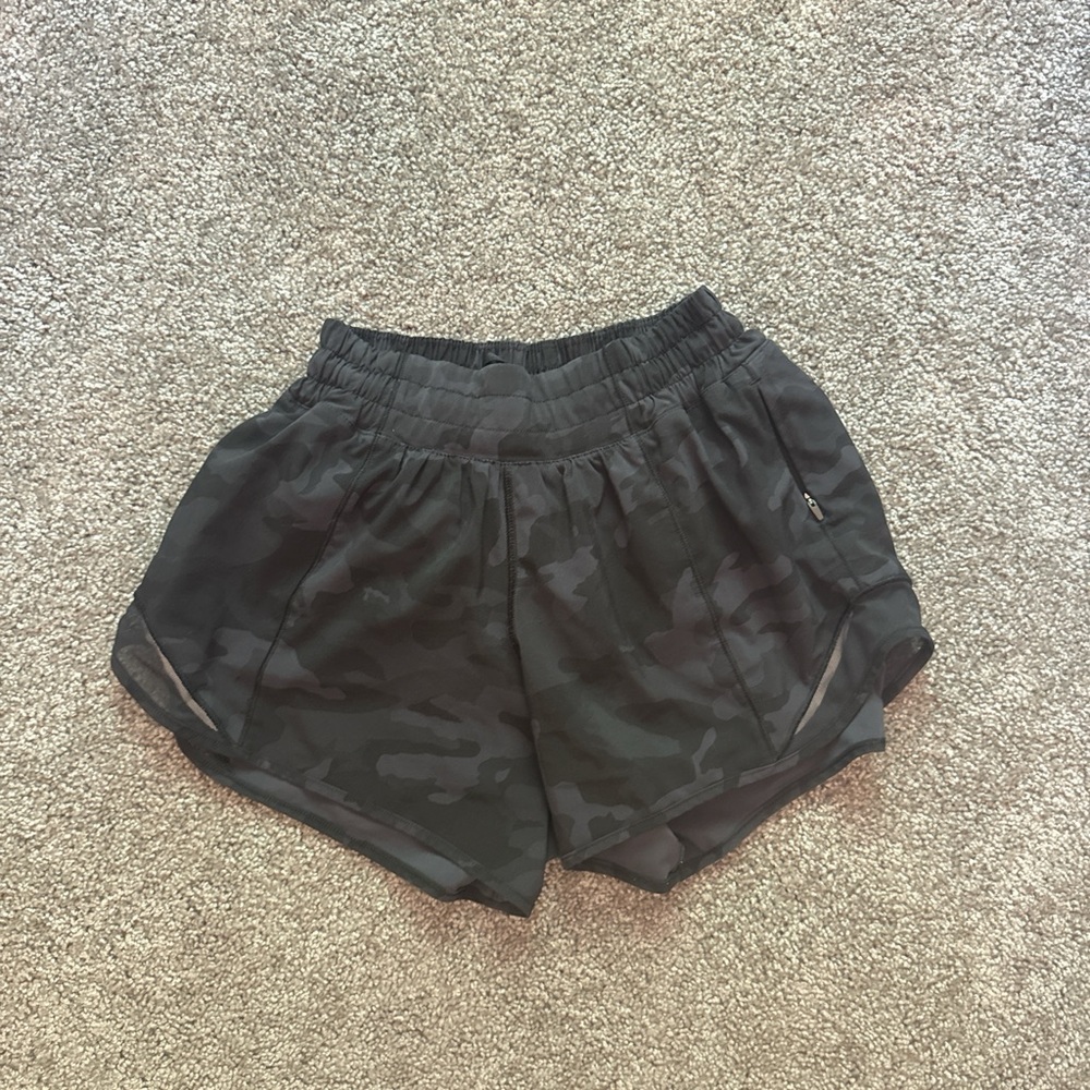 Lululemon Black Camouflage Athletic Shorts